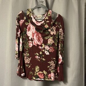 Floral Cold Shoulder Top